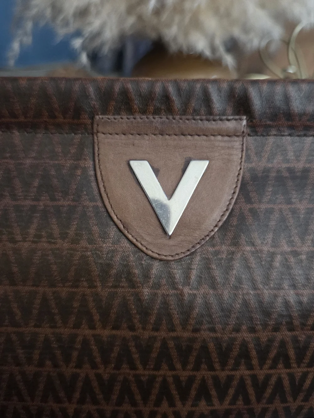Mario Valentino Vintage Brown Signature Pouch